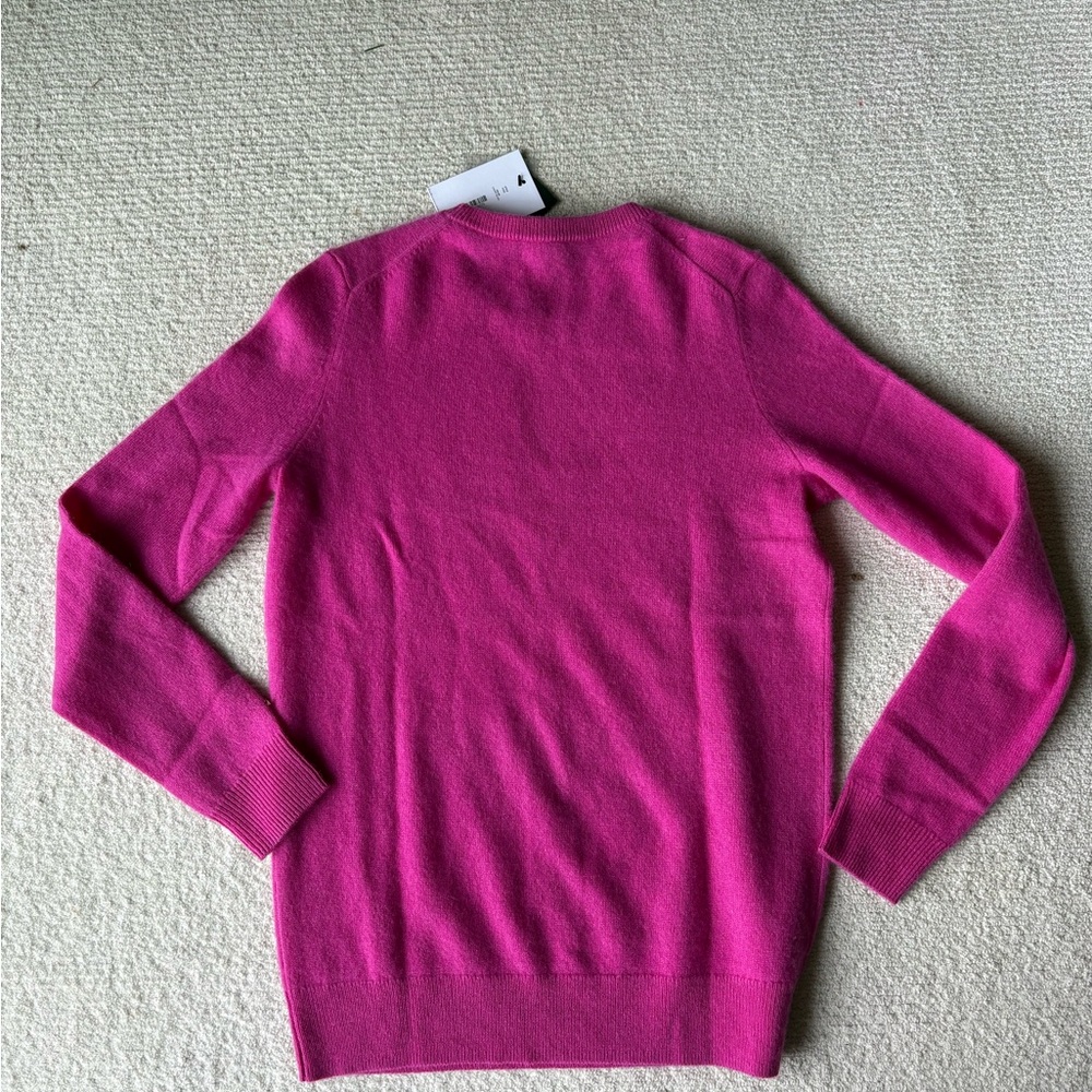 C By Bloomingdale’s Cashmere Women's Sweater Cherry Blossom Size S Crew Neck - Picture 3 of 3